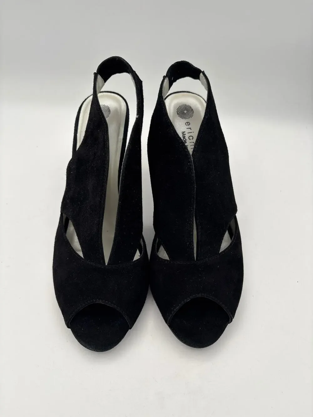 Women’s Eric Michael Size 8.5 Black Suede Slingback Pumps